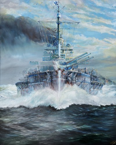 SMS Konig Enters the Battle of Jutland, 31st May 1916 by Unbekannt Unbekannt